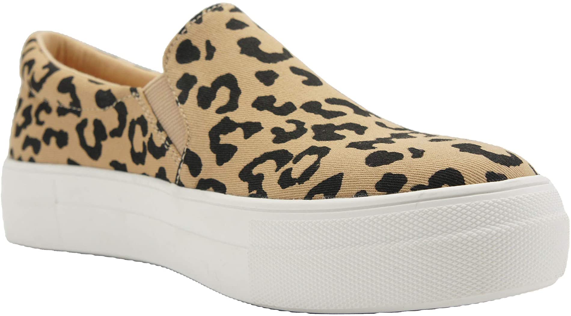 Soda HIKE-G Bob Cat Women Slip-On Loafers Casual Sneakers Flat Shoes Memory Foam Insoles Cheetah Print Comfort Footwear