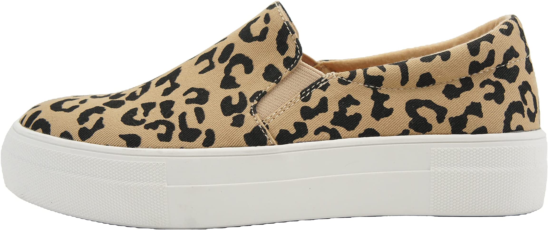 Soda HIKE-G Bob Cat Women Slip-On Loafers Casual Sneakers Flat Shoes Memory Foam Insoles Cheetah Print Comfort Footwear