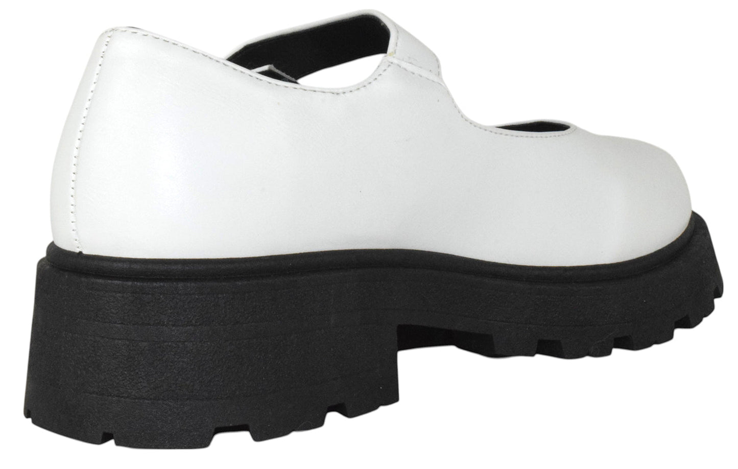 Top Moda KINGSLEY-35 White Women Mary Jane Platform Oxfords Chunky Lug Sole Buckle Strap Round Toe Fashion Shoes-2