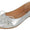 Top Moda BONNIE-31 Silver Women Rhinestone Ballet Flats Sparkly Round Toe Lightweight Bow Dress Shoes