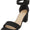 CityClassified CAKE-S Black Women Low Chunky Block Heel Sandals Open Toe Ankle Strap Faux Suede Summer Dress Shoes - Accent Foot Fashions