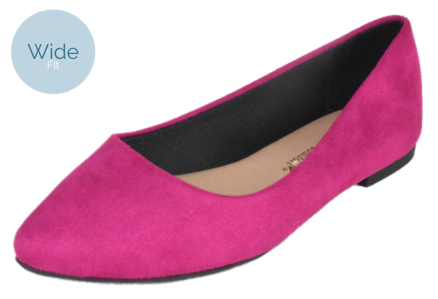 City Classified W-HOLD Dark Magenta Women Casual Flat Shoes Wide Width Pointed Toe Suede - Accent Foot Fashions