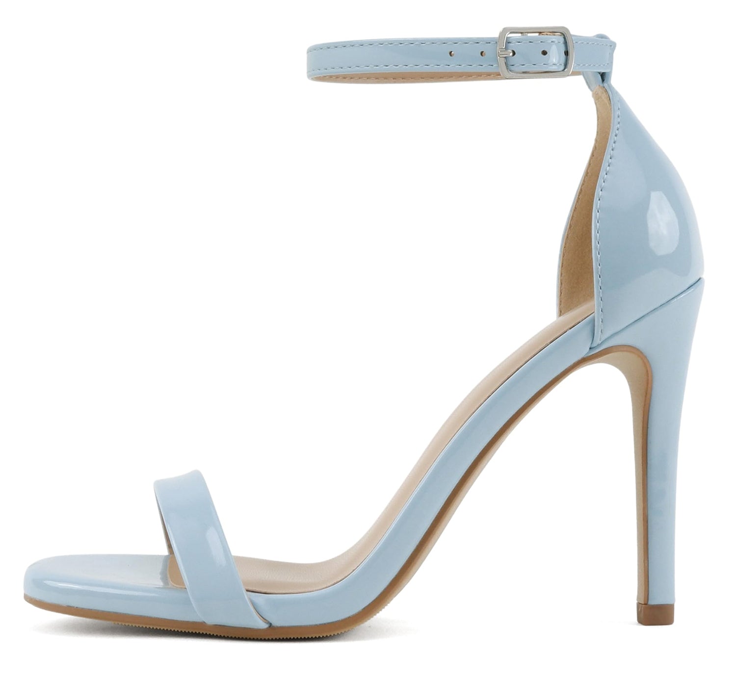 Delicious JAIDEN-S Blue Women Ankle Strap Stiletto High Heel Open Toe Dress Sandals Faux Leather - Accent Foot Fashions