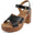 Soda BONNET-S Black Women Platform Heeled Sandals Open Toe Criss-Cross Strap Ankle Buckle Chunky Block Heel - Accent Foot Fashions