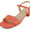 Soda EPISODE-S Orange Women Ankle Strap Sandals Low Block Heel Single Band Open Toe Dress Sandals - Accent Foot Fashions